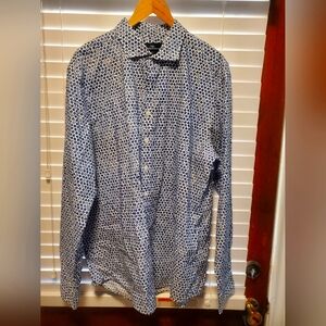 Rodd & Gunn,Mens Multicolor Print Long Sleeve Collared Button-Up. Size 2XL